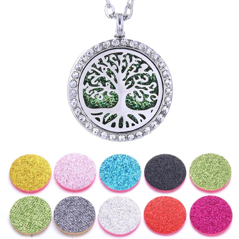 New Tree of Life Aromatherapy Necklace Stainless Steel Pendant