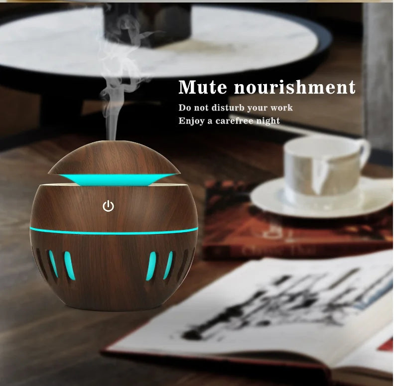 Electric Humidifier Essential Aroma Oil Diffuser Usb Charging Air Purifier 7 Color LED Light for Home and Office