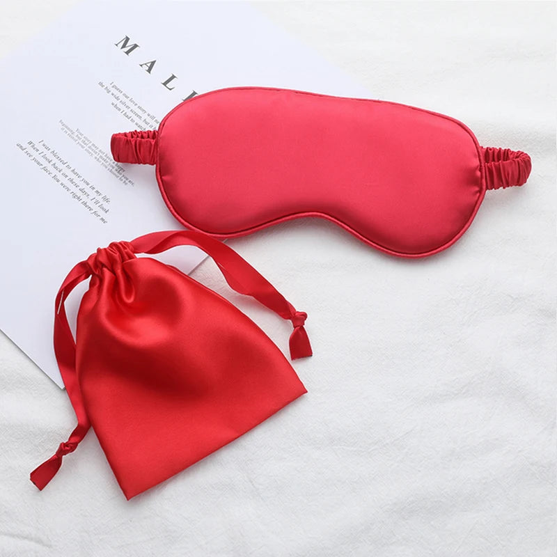 Silk Sleeping Eye Mask with Carrying Pouch for Travel