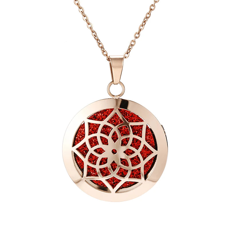 Lotus Necklace Aromatherapy Essential Oil Diffuser Locket