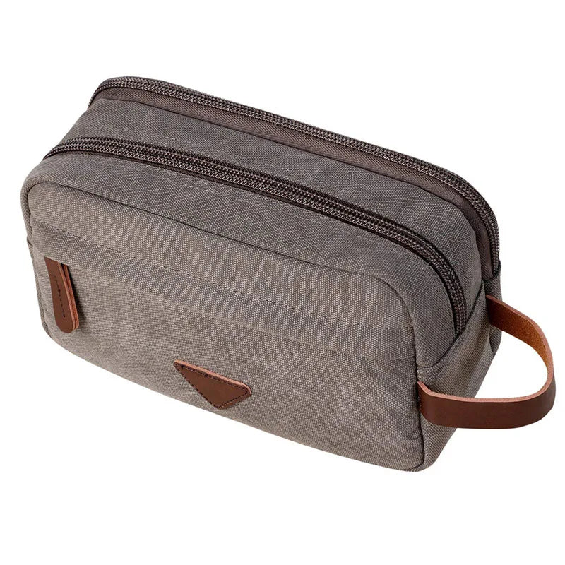 Men Clutch Bag Toiletry Kit Canvas Travel Waterproof Beauty Case