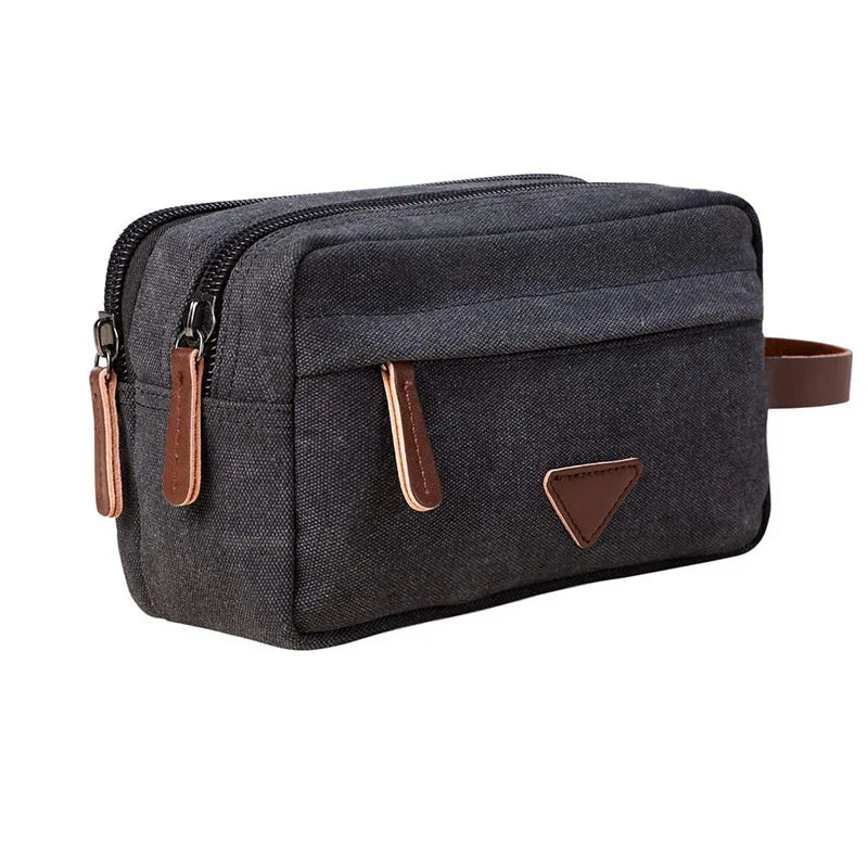 Men Clutch Bag Toiletry Kit Canvas Travel Waterproof Beauty Case