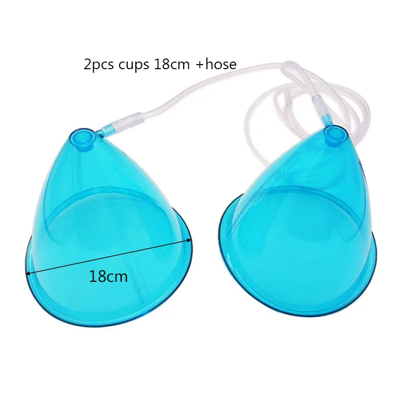 Big Size Blue Vacuum Pump Cupping For Breast And Buttock Enhancement