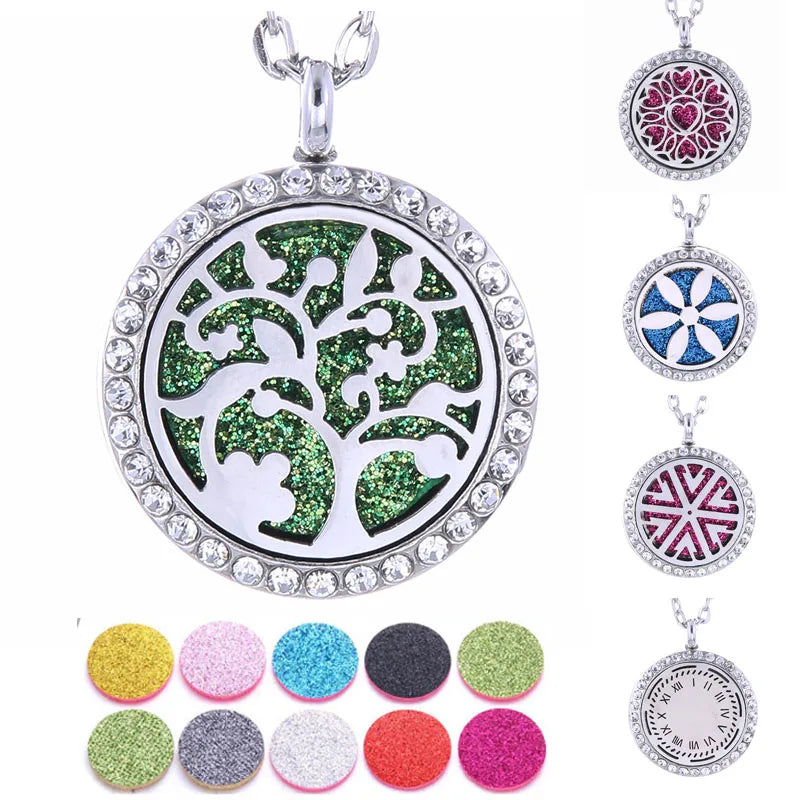 New Tree of Life Aromatherapy Necklace Stainless Steel Pendant