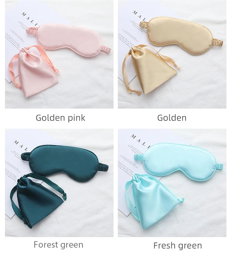 Silk Sleeping Eye Mask with Carrying Pouch for Travel