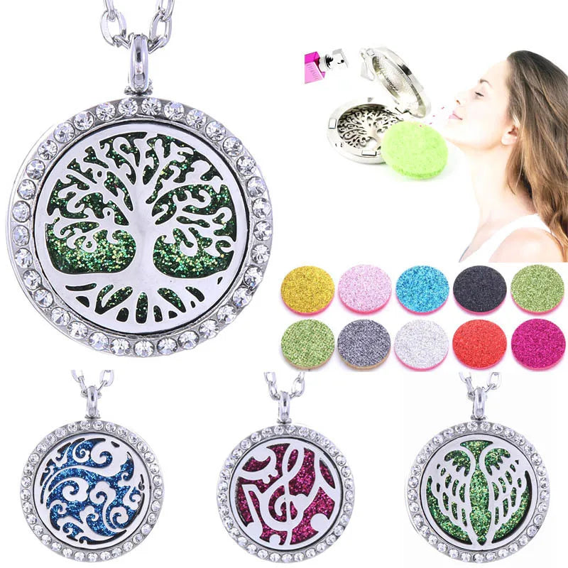 New Tree of Life Aromatherapy Necklace Stainless Steel Pendant