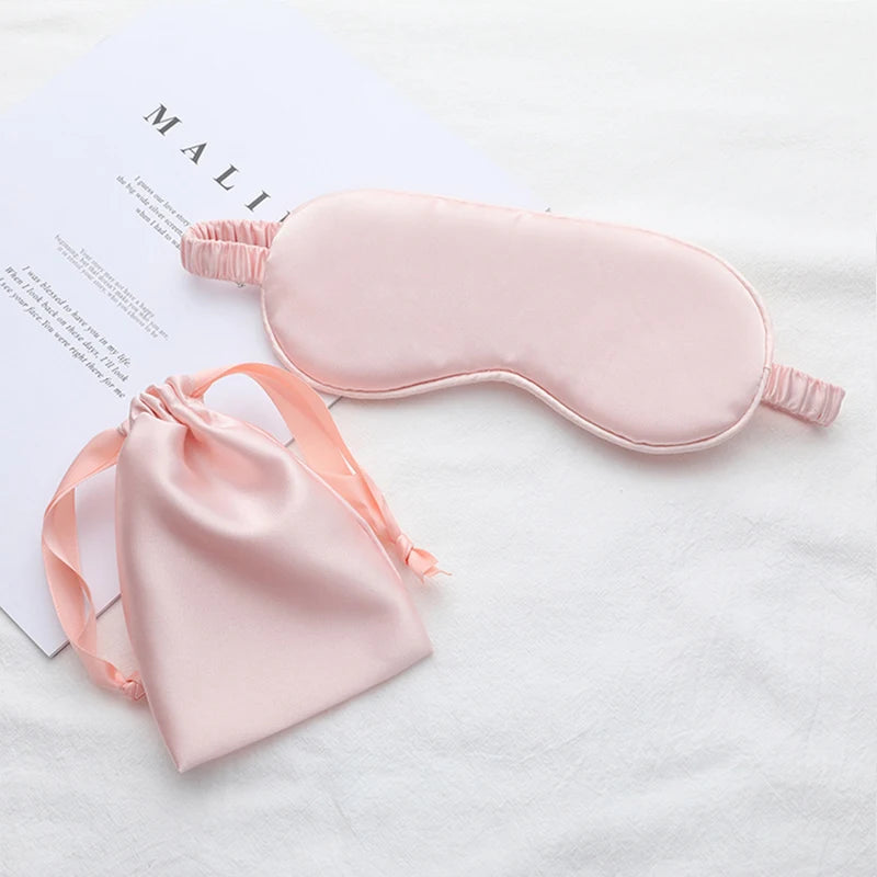 Silk Sleeping Eye Mask with Carrying Pouch for Travel