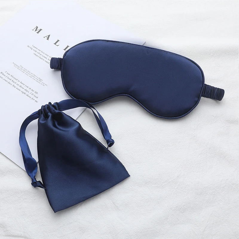 Silk Sleeping Eye Mask with Carrying Pouch for Travel