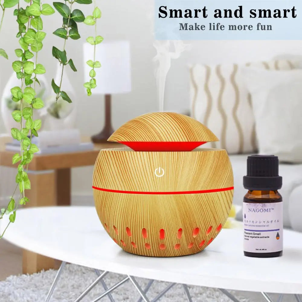 Electric Humidifier Essential Aroma Oil Diffuser Usb Charging Air Purifier 7 Color LED Light for Home and Office