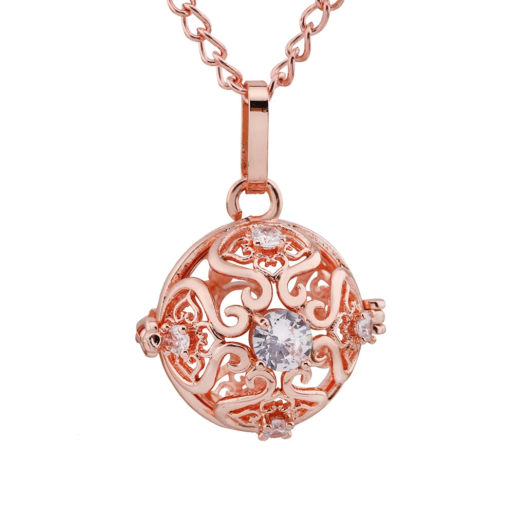 Mexico Chime Music Ball Aromatherapy Necklace Copper Pendant