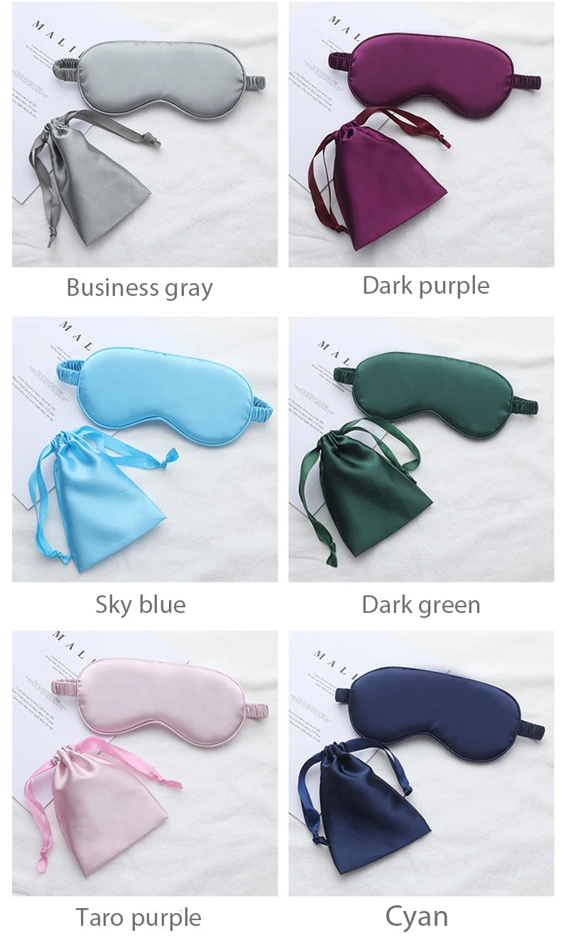 Silk Sleeping Eye Mask with Carrying Pouch for Travel