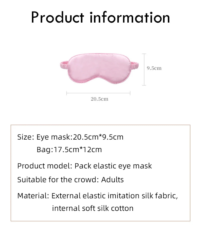 Silk Sleeping Eye Mask with Carrying Pouch for Travel