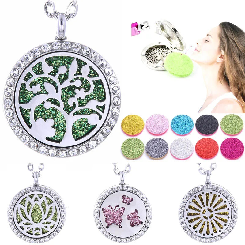 New Tree of Life Aromatherapy Necklace Stainless Steel Pendant