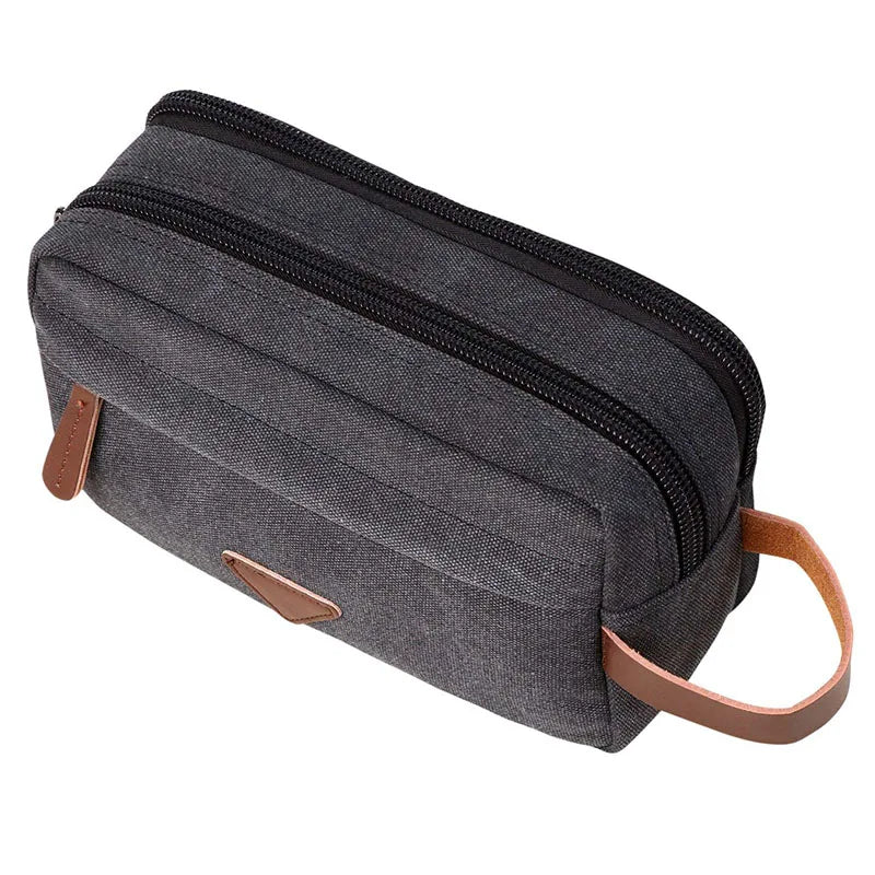 Men Clutch Bag Toiletry Kit Canvas Travel Waterproof Beauty Case