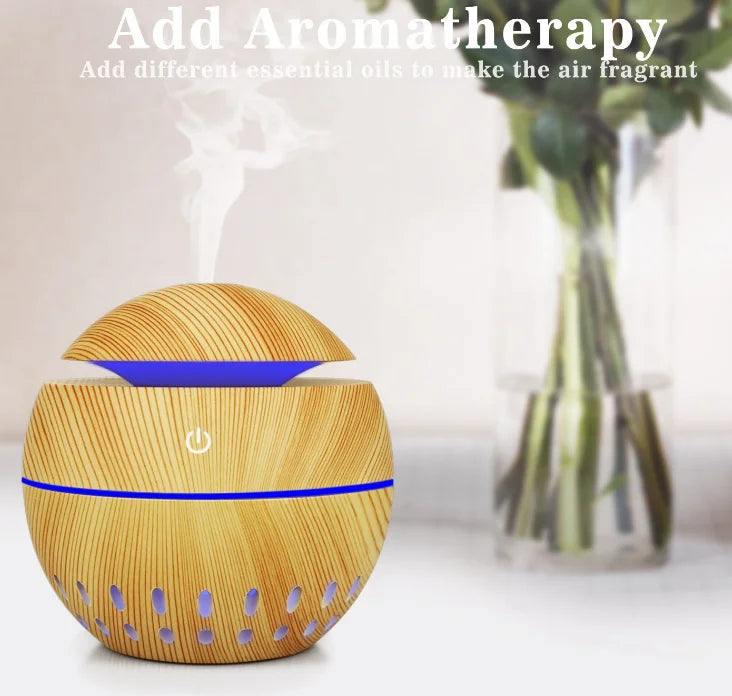 Electric Humidifier Essential Aroma Oil Diffuser Usb Charging Air Purifier 7 Color LED Light for Home and Office