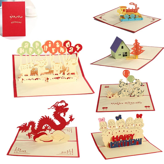 3D Pop Up Card Animal Park Happy Birthday Invitation Card