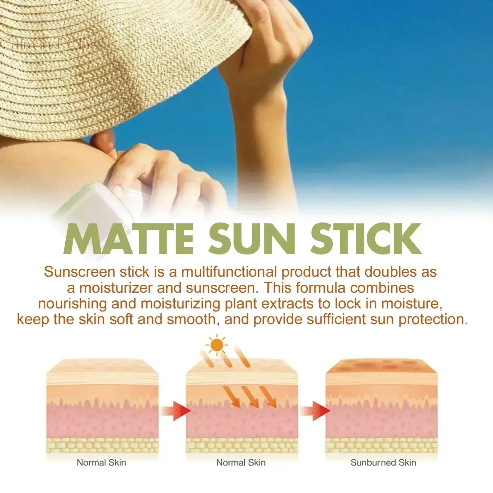 HOT SALE Sunscreen Stick Matte Sun Stick Refreshing SPF50+ UV Protective Face Anti Oxidant Oil-control Whitening Sunscreen Korea Calm and Class