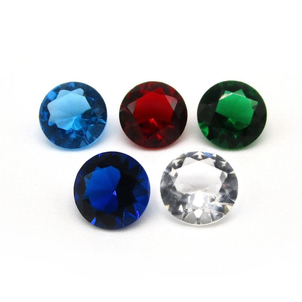 Free Shipping 1000pcs Round Cut Colorful Glass Gems