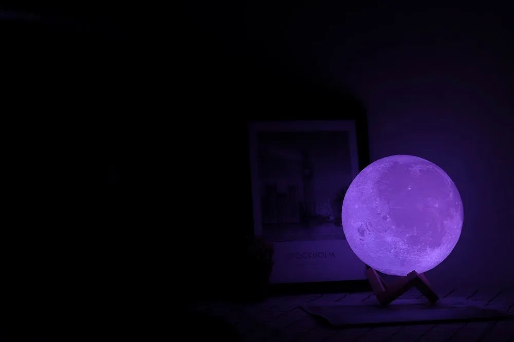 Dropship 3D Print Moon Lamp Colorful Touch USB Night Light