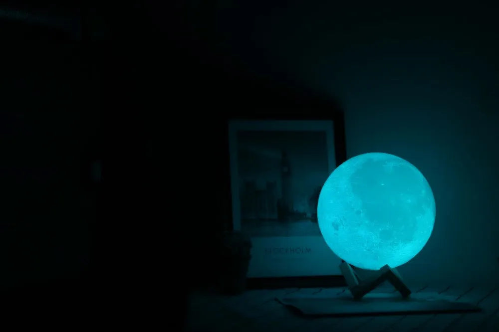 Dropship 3D Print Moon Lamp Colorful Touch USB Night Light