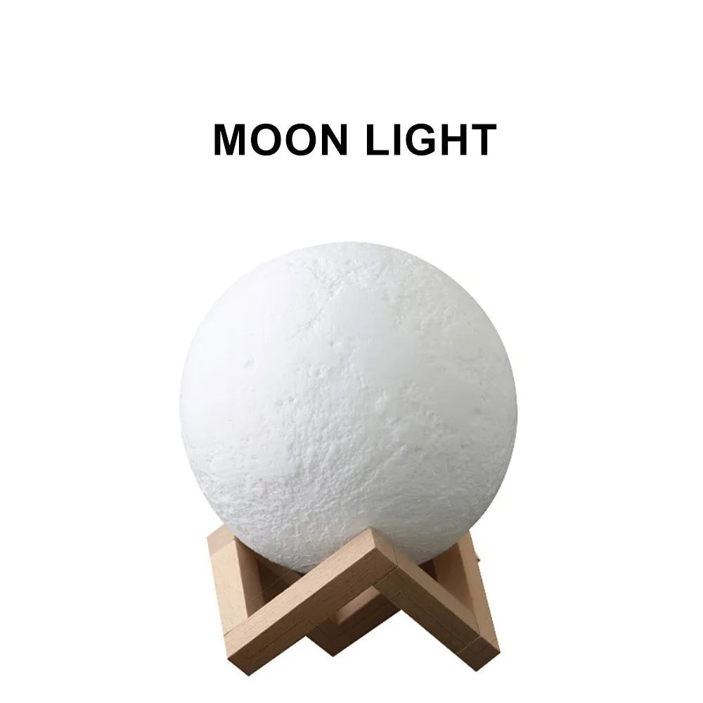 Dropship 3D Print Moon Lamp Colorful Touch USB Night Light