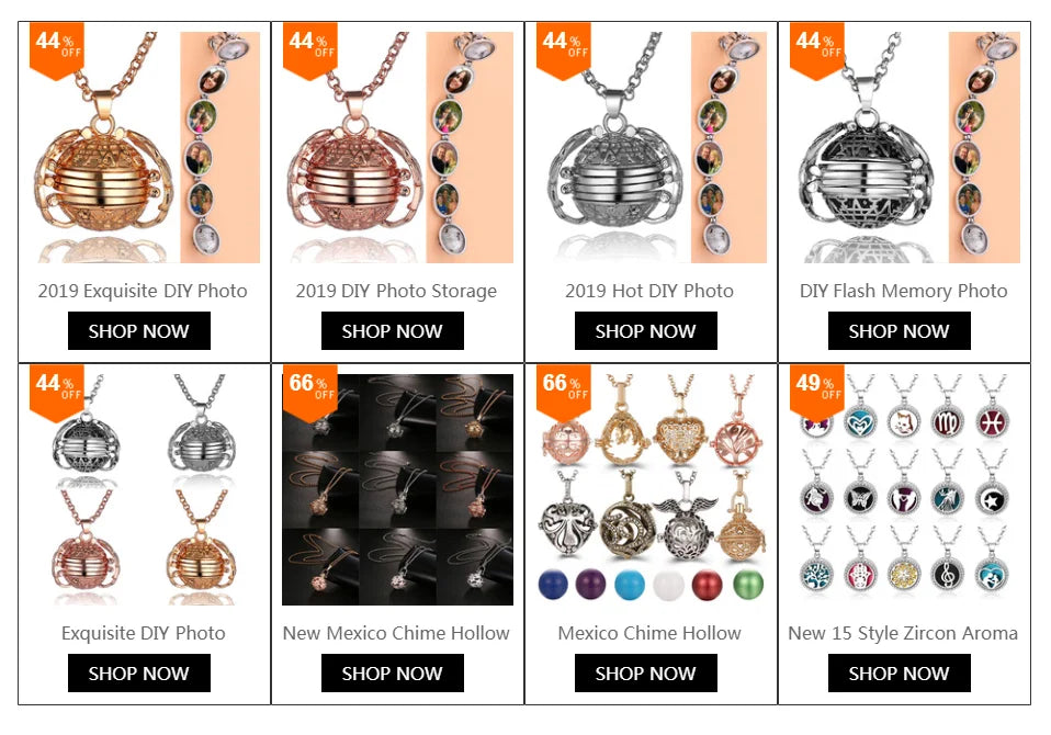 Mexico Chime Music Ball Aromatherapy Necklace Copper Pendant