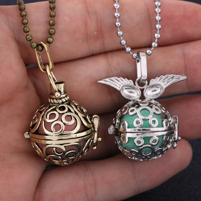 Mexico Chime Music Ball Aromatherapy Necklace Copper Pendant