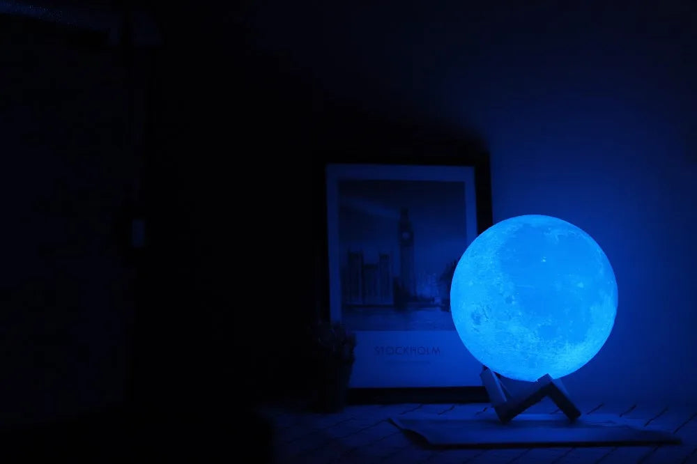 Dropship 3D Print Moon Lamp Colorful Touch USB Night Light