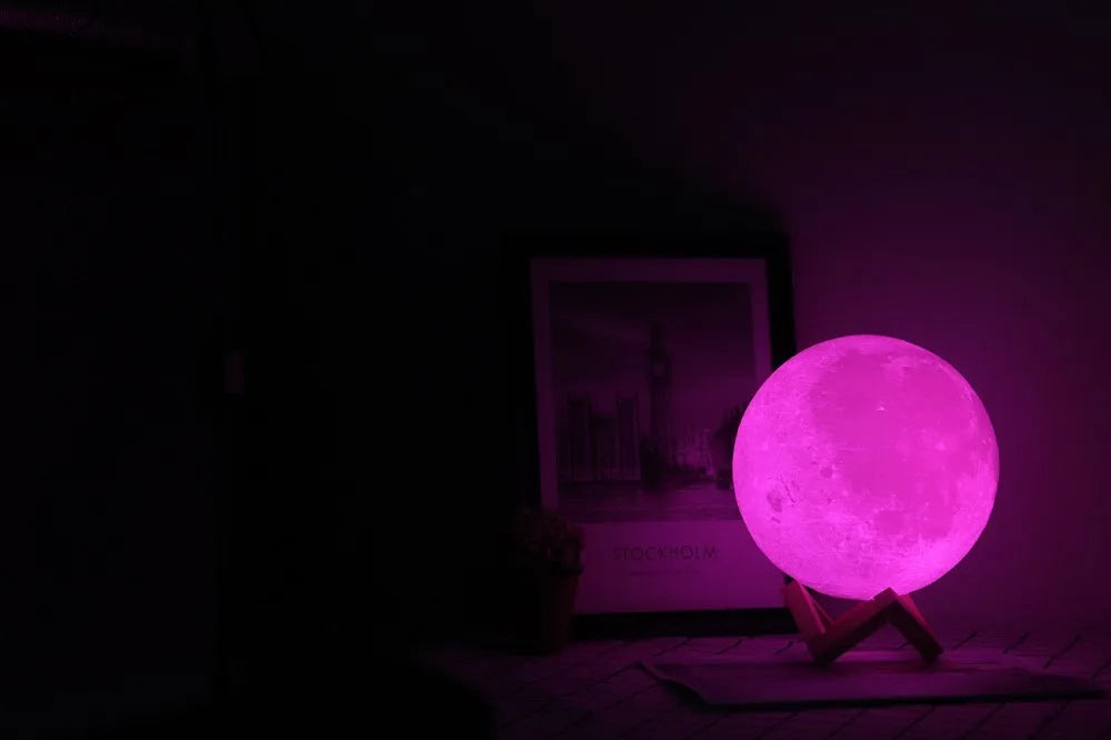 Dropship 3D Print Moon Lamp Colorful Touch USB Night Light