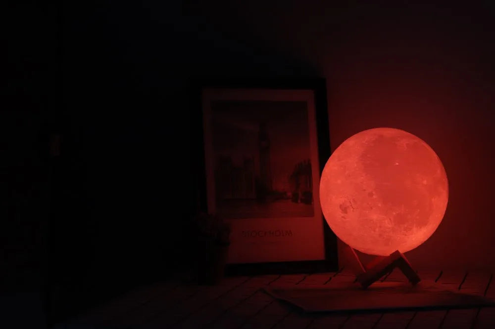 Dropship 3D Print Moon Lamp Colorful Touch USB Night Light