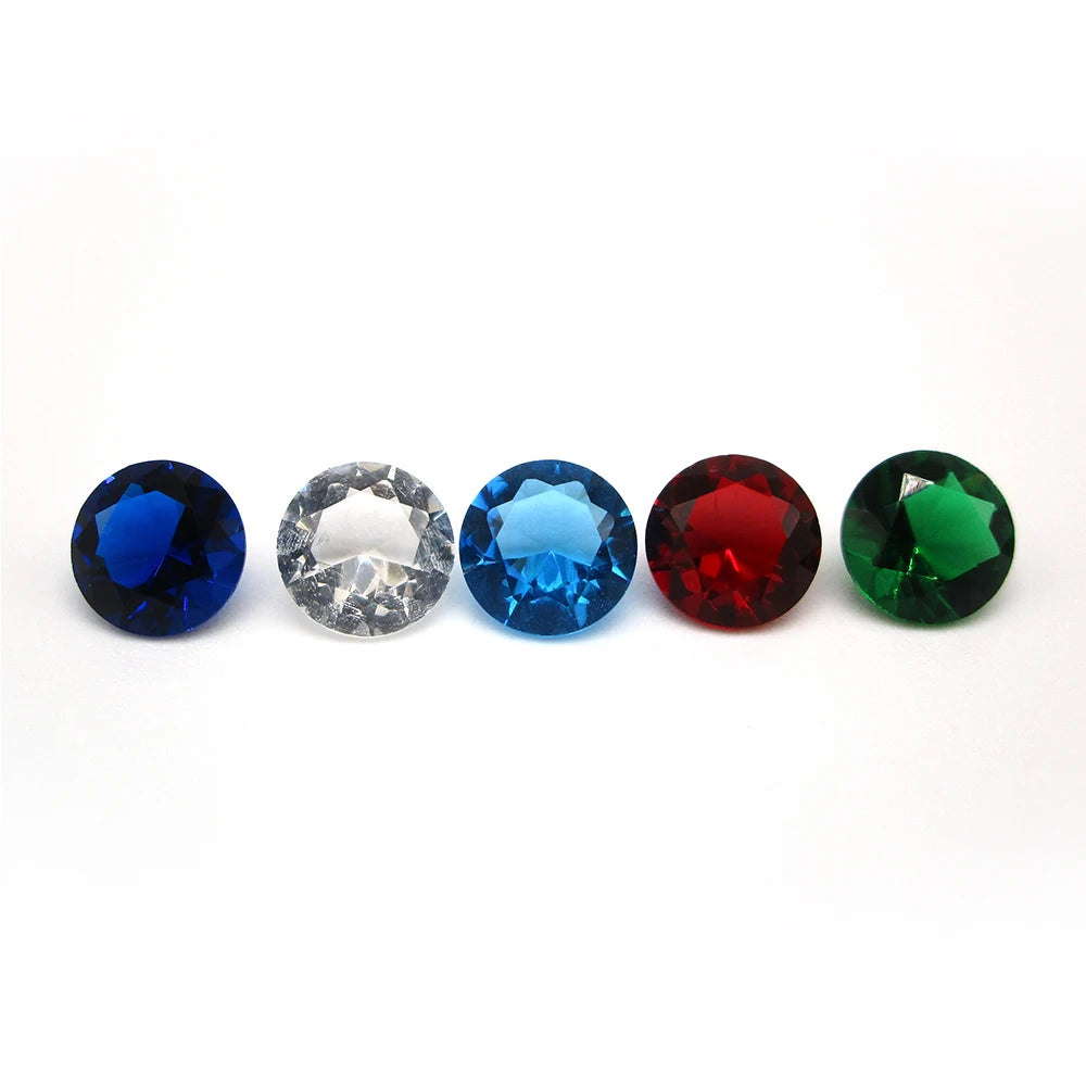 Free Shipping 1000pcs Round Cut Colorful Glass Gems