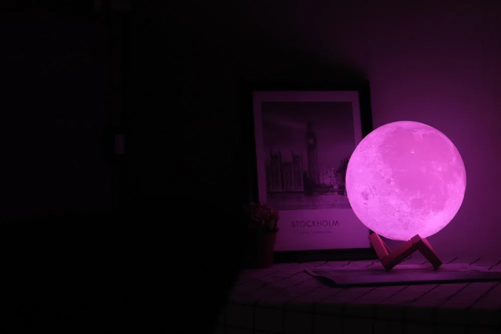 Dropship 3D Print Moon Lamp Colorful Touch USB Night Light