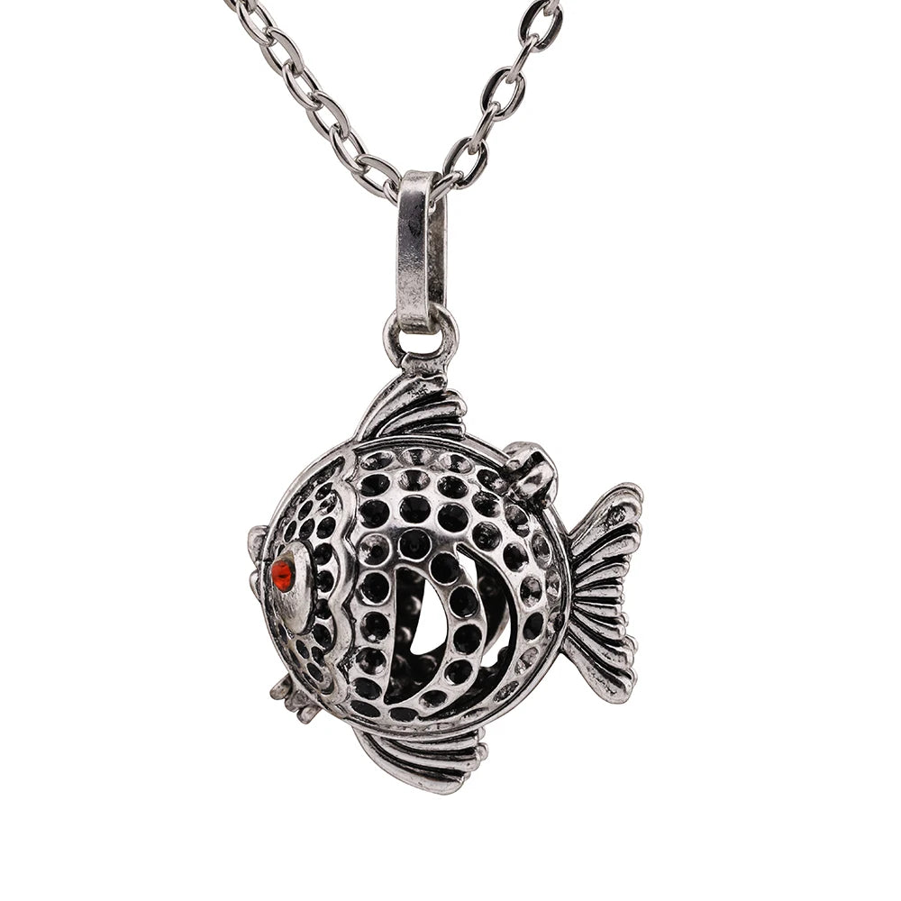 Mexico Chime Music Ball Aromatherapy Necklace Copper Pendant