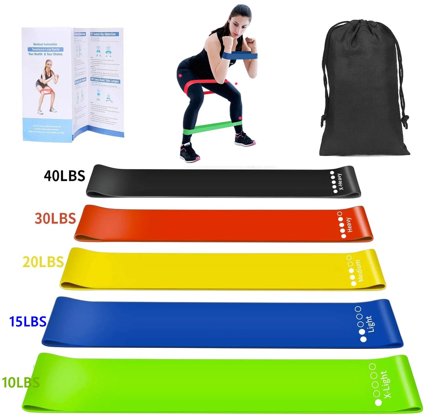 150lb Fitness Resistance Bands Set for Tranquil Home Workouts