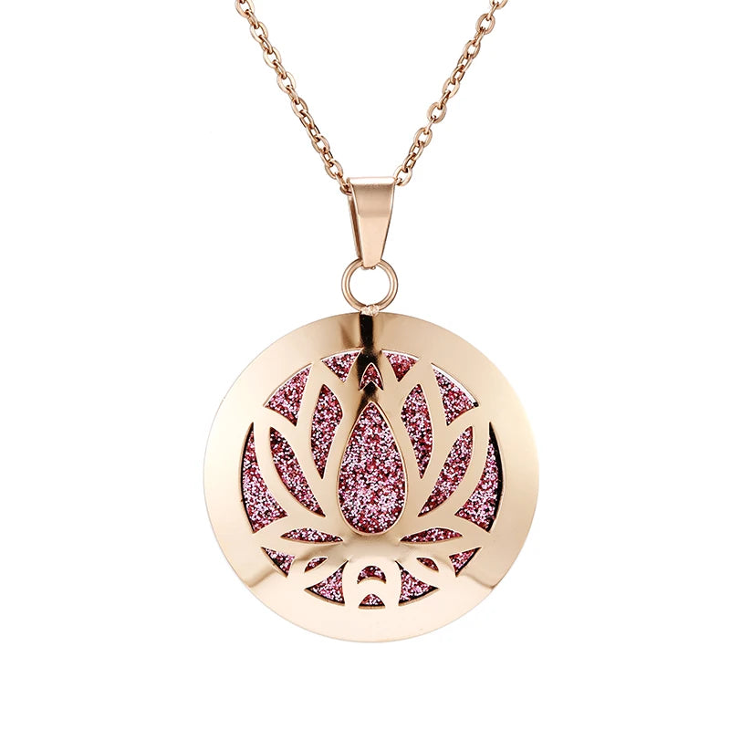 Lotus Necklace Aromatherapy Essential Oil Diffuser Locket