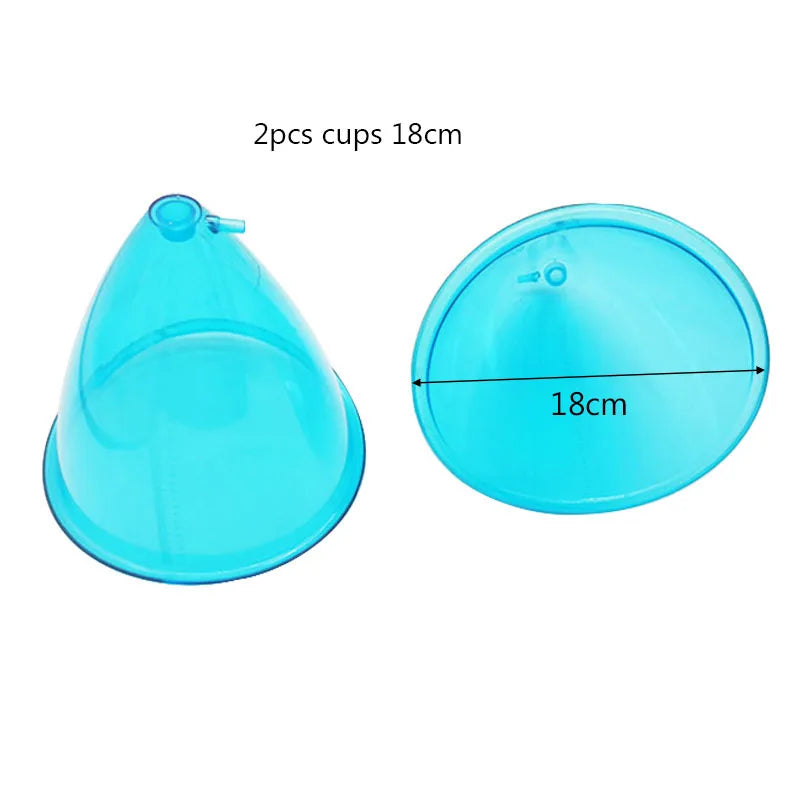 Big Size Blue Vacuum Pump Cupping For Breast And Buttock Enhancement