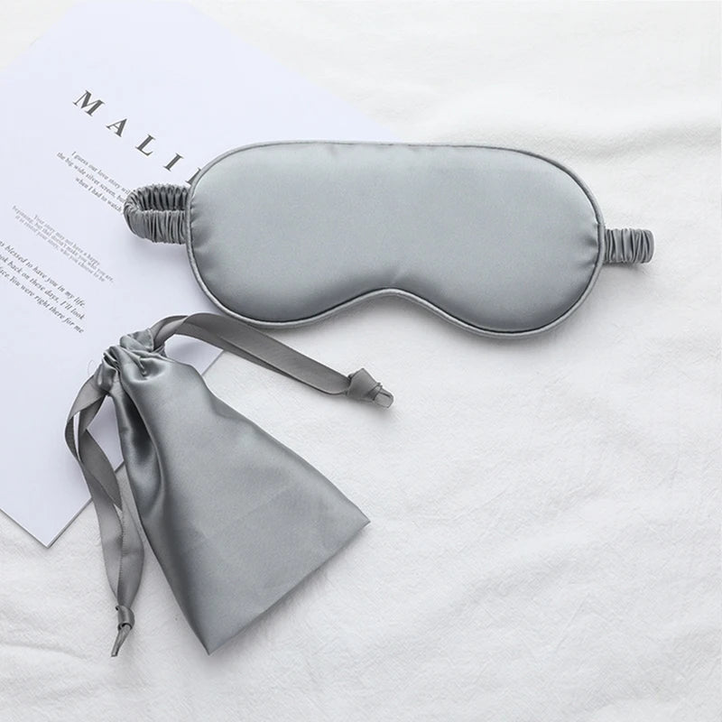 Silk Sleeping Eye Mask with Carrying Pouch for Travel