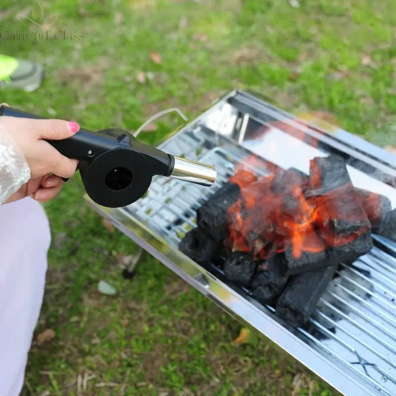 Hand BBQ Fan Outdoor BBQ Fan Simple Hand Blower Portable Barbecue Blower Outdoor Wild BBQ Quick Firing Tool Calm and Class