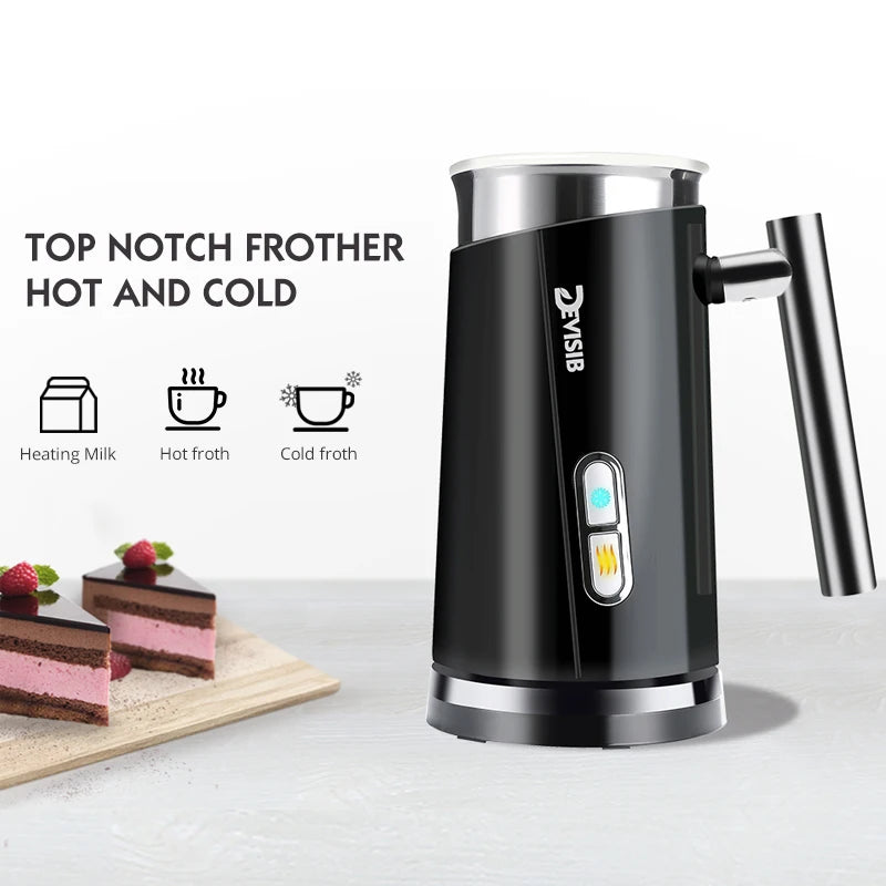 DEVISIB Automatic Milk Frother Electric for Latte and Cappuccino