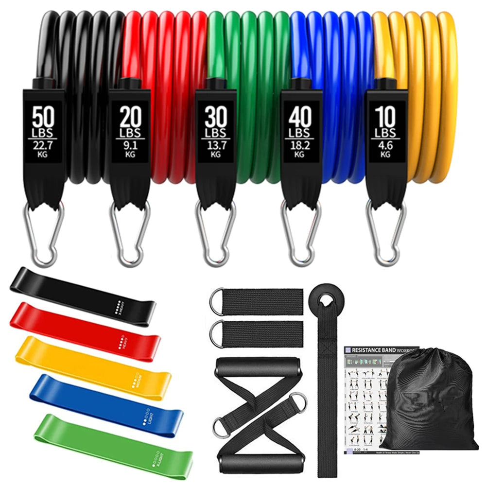 150lb Fitness Resistance Bands Set for Tranquil Home Workouts