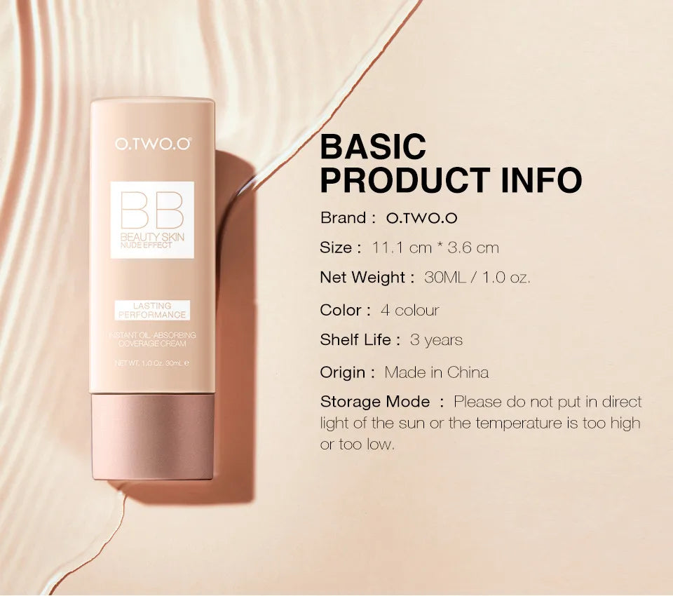 O.TWO.O Makeup Base BB Cream Natural Whitening Liquid Foundation