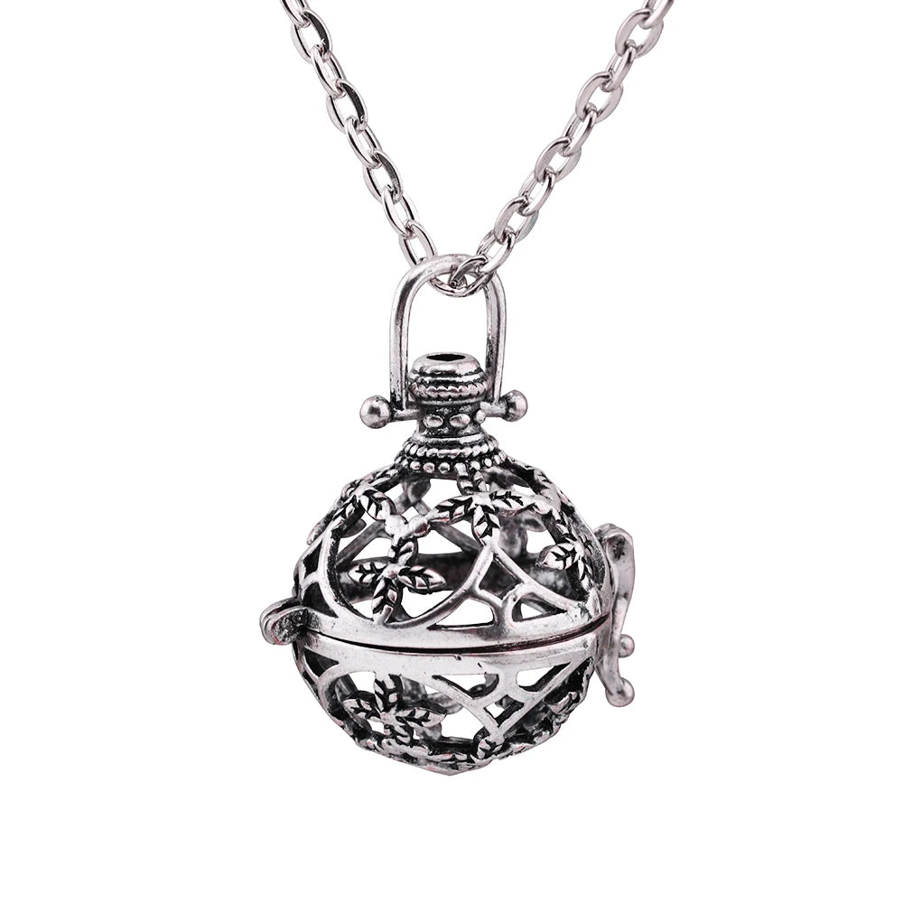 Mexico Chime Music Ball Aromatherapy Necklace Copper Pendant