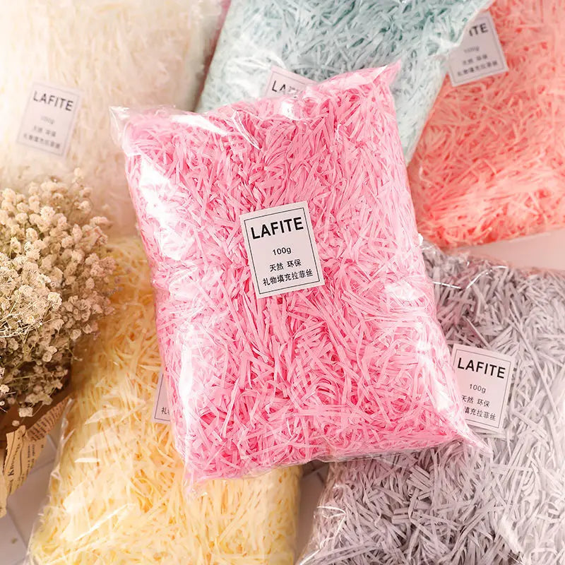 50g Multicolored Raffia Paper Shreds for Elegant Gift Wrapping