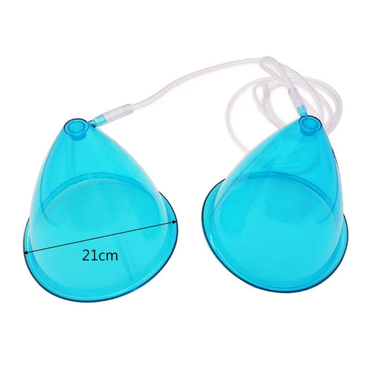 Big Size Blue Vacuum Pump Cupping For Breast And Buttock Enhancement