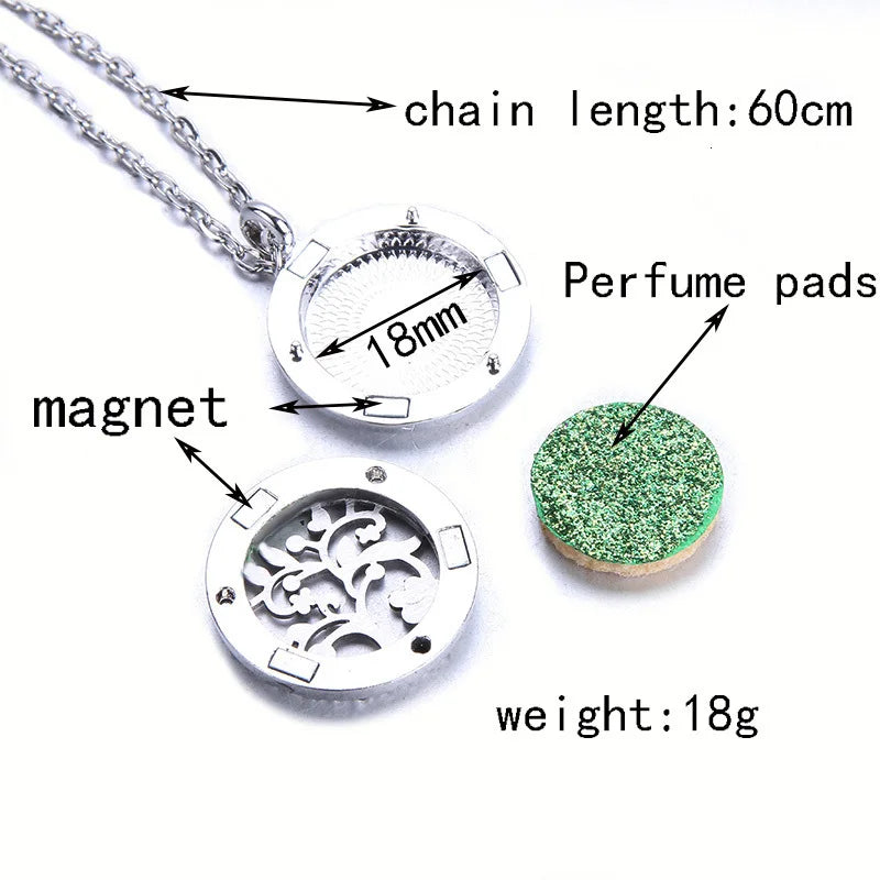 New Tree of Life Aromatherapy Necklace Stainless Steel Pendant