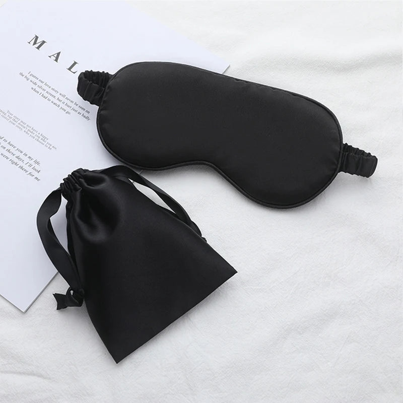 Silk Sleeping Eye Mask with Carrying Pouch for Travel