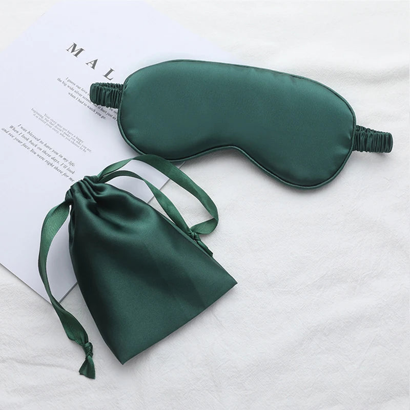 Silk Sleeping Eye Mask with Carrying Pouch for Travel