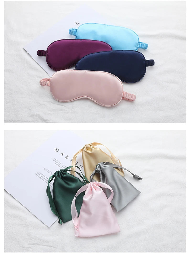 Silk Sleeping Eye Mask with Carrying Pouch for Travel