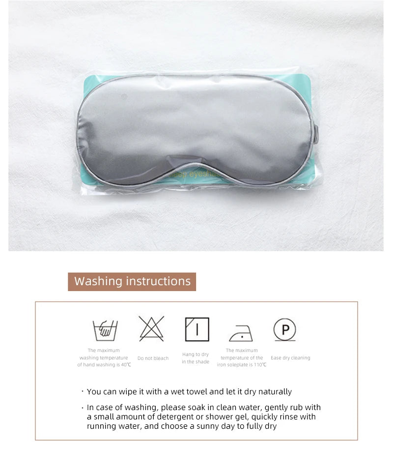 Silk Sleeping Eye Mask with Carrying Pouch for Travel