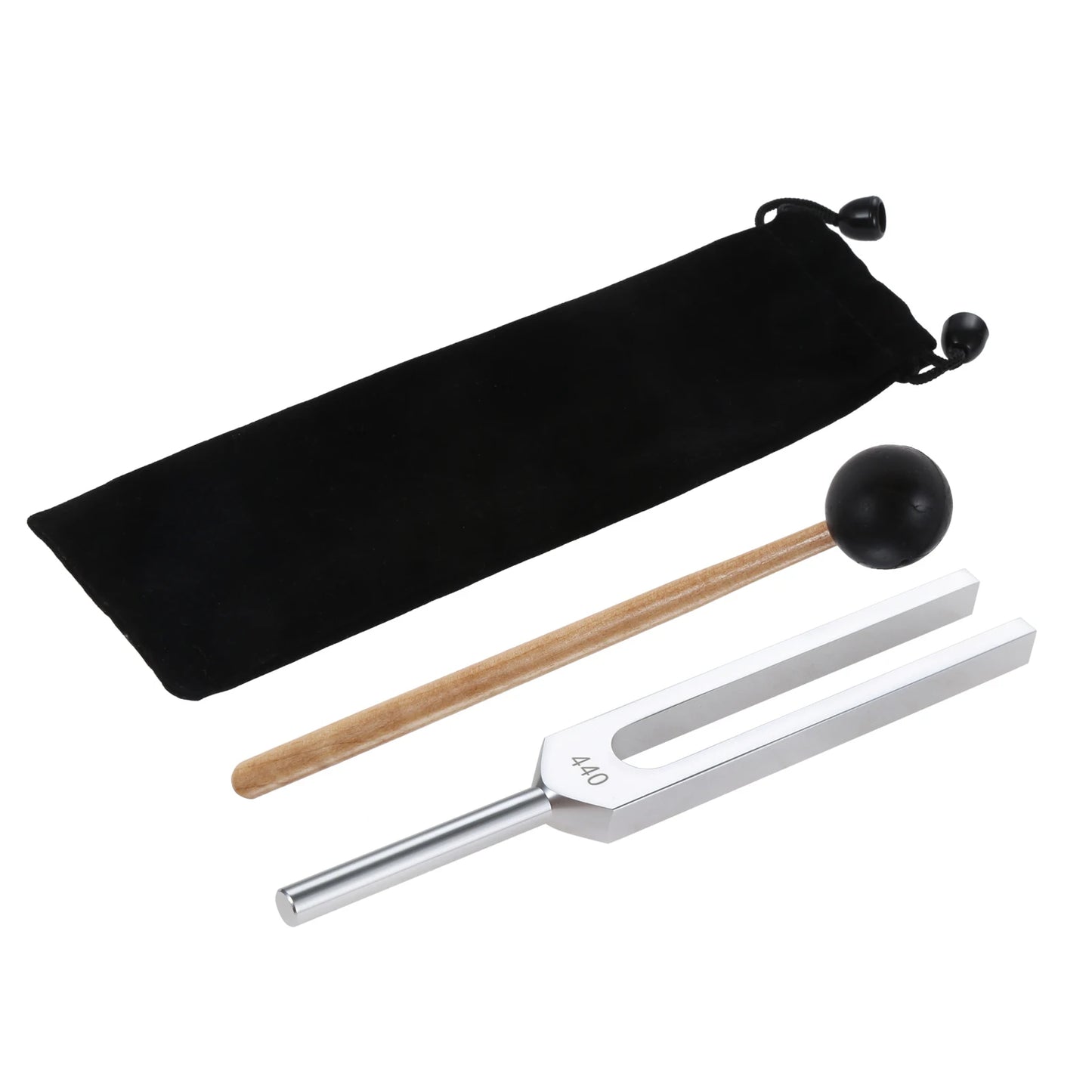 440Hz Tuning Fork with Hammer & Bag for Healing Vibration